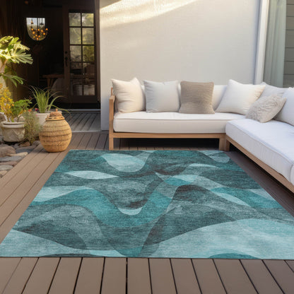 Machine Washable Indoor/ Outdoor Modern Chantille Rug