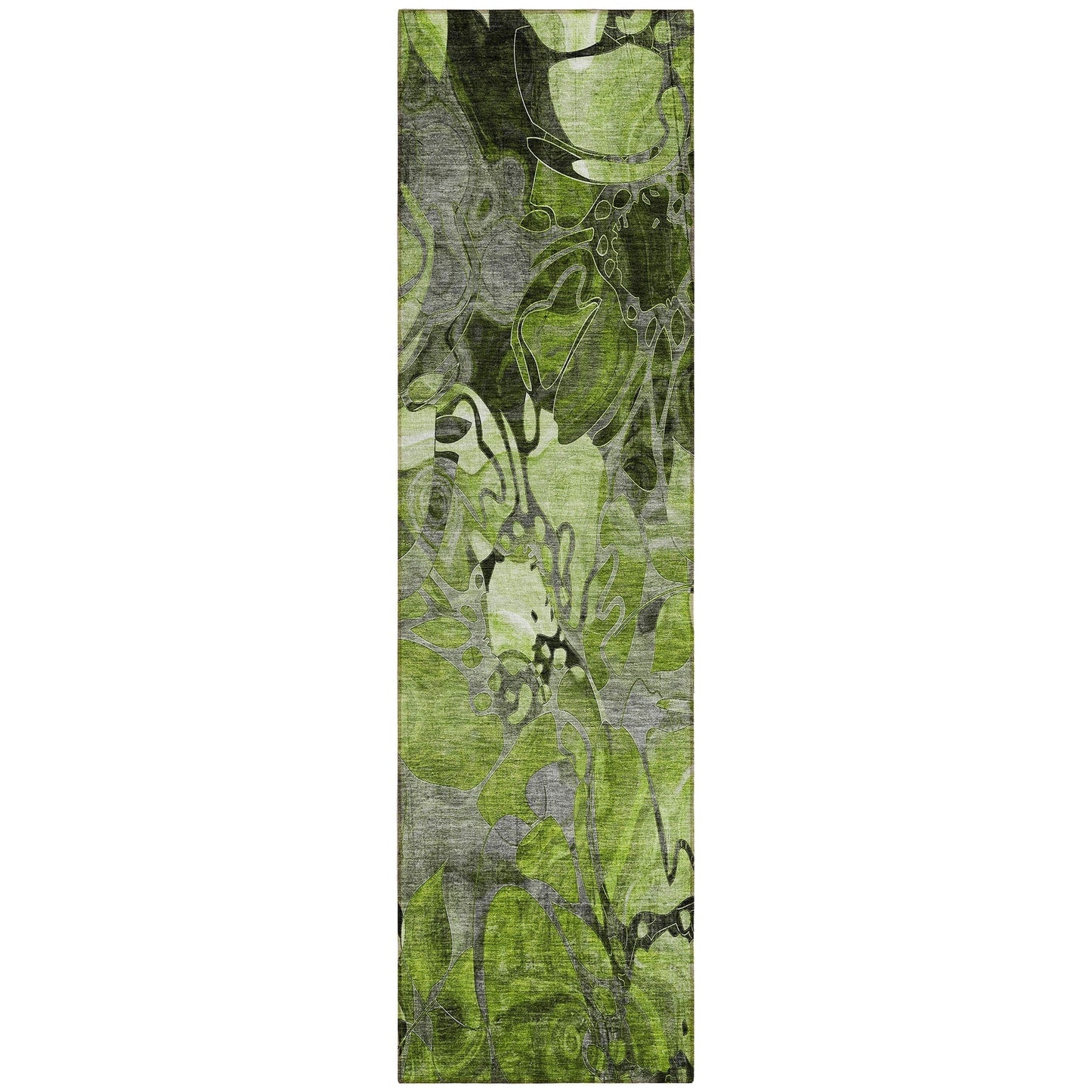 Machine Washable Indoor/ Outdoor Modern Floral Chantille Rug