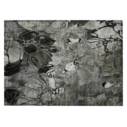 Machine Washable Indoor/ Outdoor Modern Floral Chantille Rug