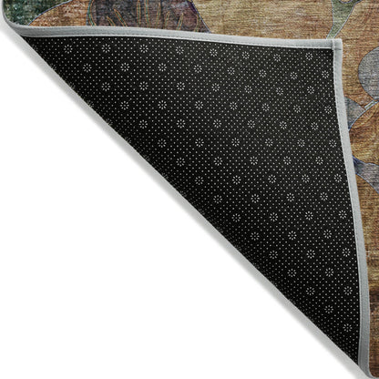 Machine Washable Indoor/ Outdoor Modern Floral Chantille Rug