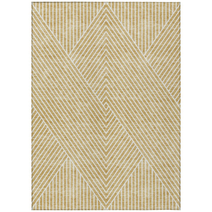 Machine Washable Indoor/ Outdoor Modern Geo Chantille Rug