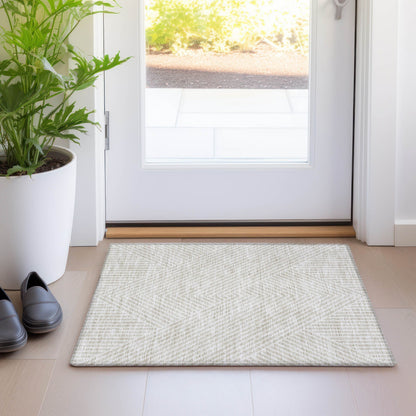 Machine Washable Indoor/ Outdoor Modern Geo Chantille Rug