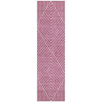 Machine Washable Indoor/ Outdoor Modern Geo Chantille Rug