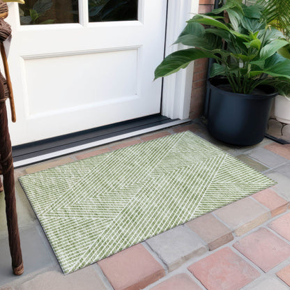 Machine Washable Indoor/ Outdoor Modern Geo Chantille Rug
