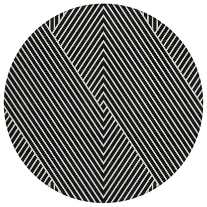 Machine Washable Indoor/ Outdoor Modern Geo Chantille Rug