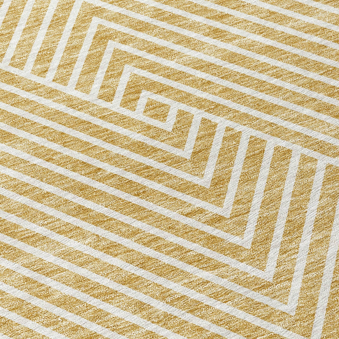 Machine Washable Indoor/ Outdoor Modern Geo Chantille Rug