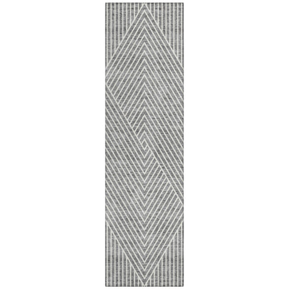 Machine Washable Indoor/ Outdoor Modern Geo Chantille Rug