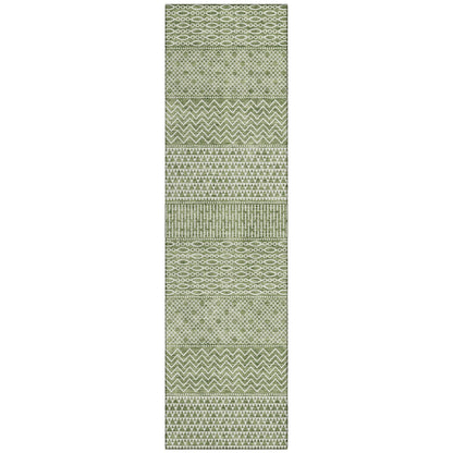 Machine Washable Indoor/ Outdoor Modern Stripes Chantille Rug