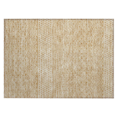 Machine Washable Indoor/ Outdoor Modern Stripes Chantille Rug