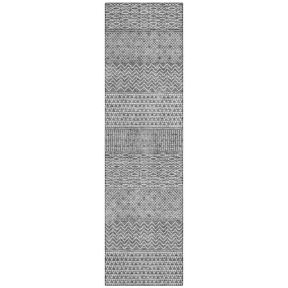 Machine Washable Indoor/ Outdoor Modern Stripes Chantille Rug