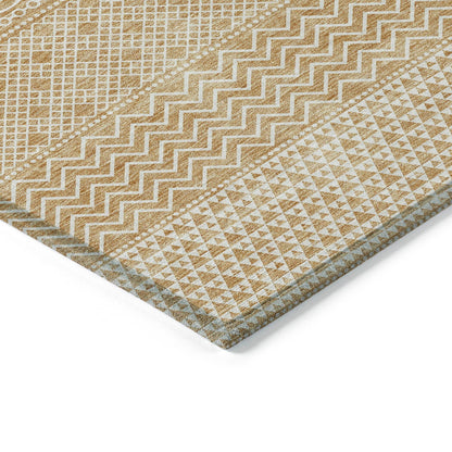Machine Washable Indoor/ Outdoor Modern Stripes Chantille Rug