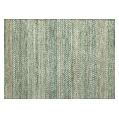 Machine Washable Indoor/ Outdoor Moroccan Stripes Chantille Rug