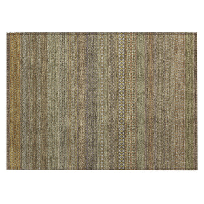 Machine Washable Indoor/ Outdoor Moroccan Stripes Chantille Rug