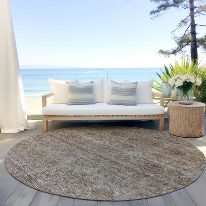 Machine Washable Indoor/ Outdoor Ombre Damask Chantille Rug