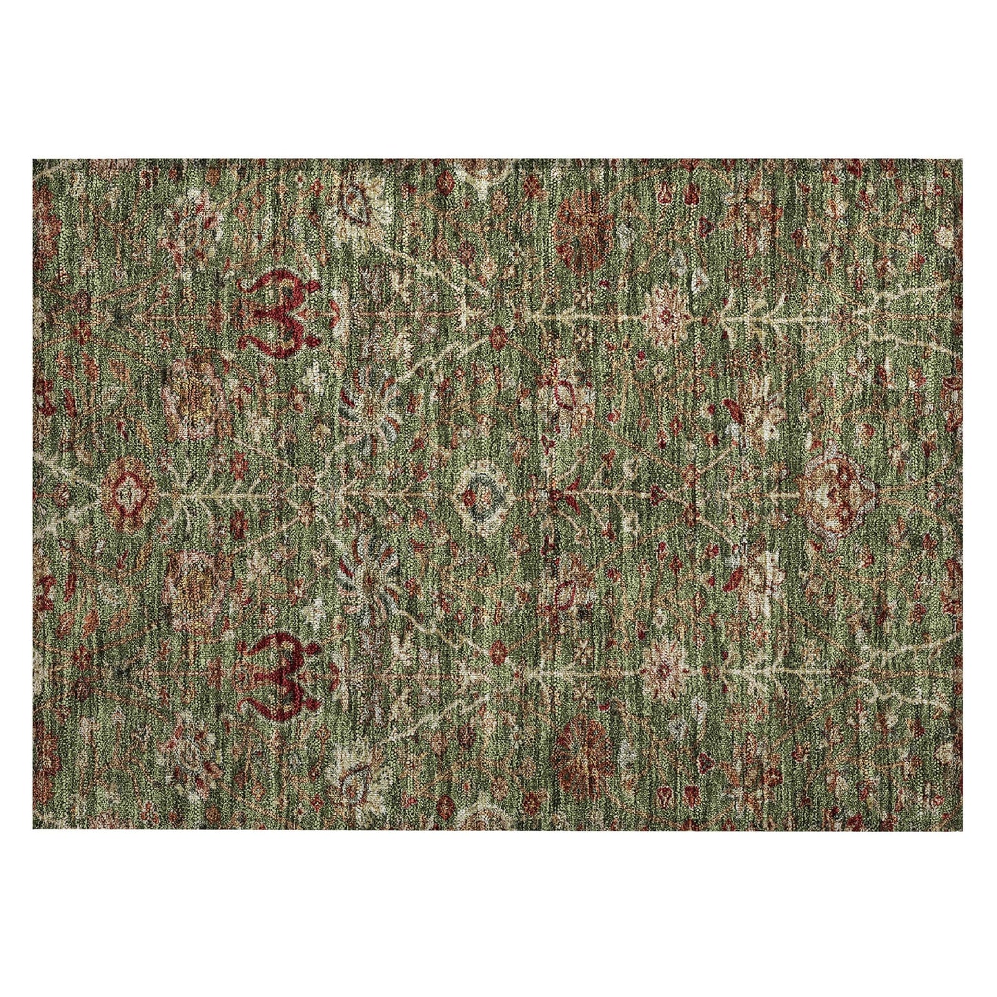 Machine Washable Indoor/ Outdoor Traditional Kashan Chantille Rug