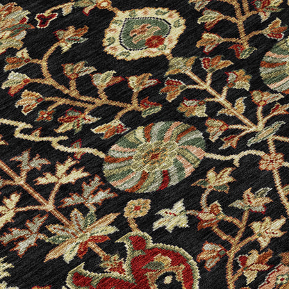 Machine Washable Indoor/ Outdoor Traditional Kashan Chantille Rug