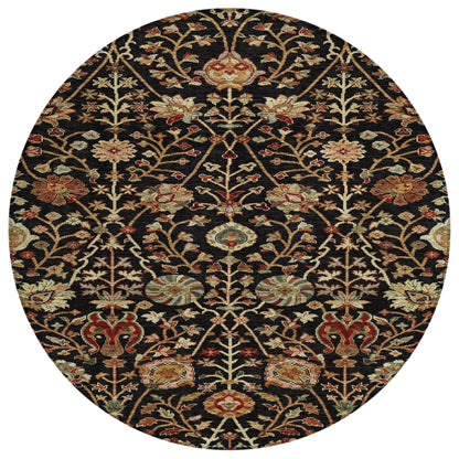 Machine Washable Indoor/ Outdoor Traditional Kashan Chantille Rug