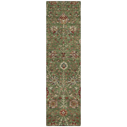 Machine Washable Indoor/ Outdoor Traditional Kashan Chantille Rug