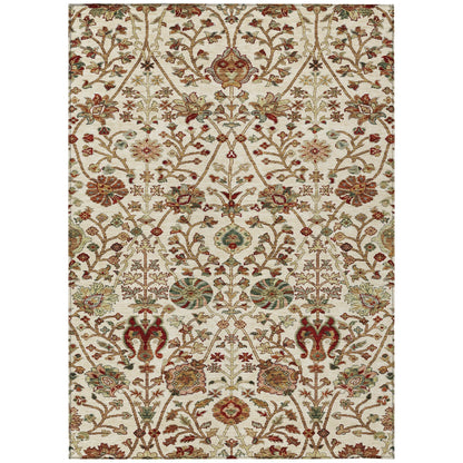 Machine Washable Indoor/ Outdoor Traditional Kashan Chantille Rug