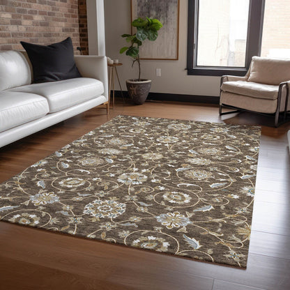 Machine Washable Indoor/ Outdoor Traditional KashanChantille Rug
