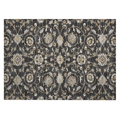 Machine Washable Indoor/ Outdoor Traditional KashanChantille Rug