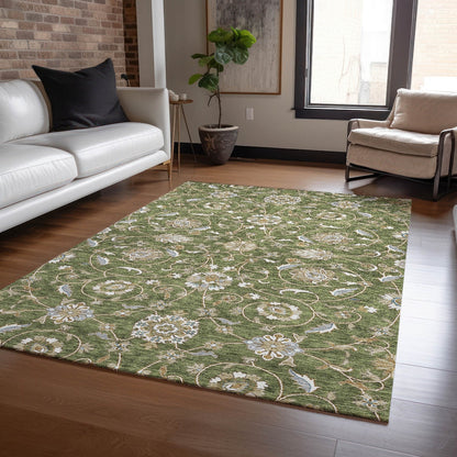 Machine Washable Indoor/ Outdoor Traditional KashanChantille Rug