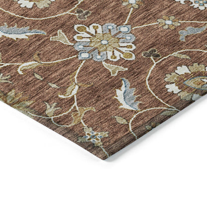 Machine Washable Indoor/ Outdoor Traditional KashanChantille Rug