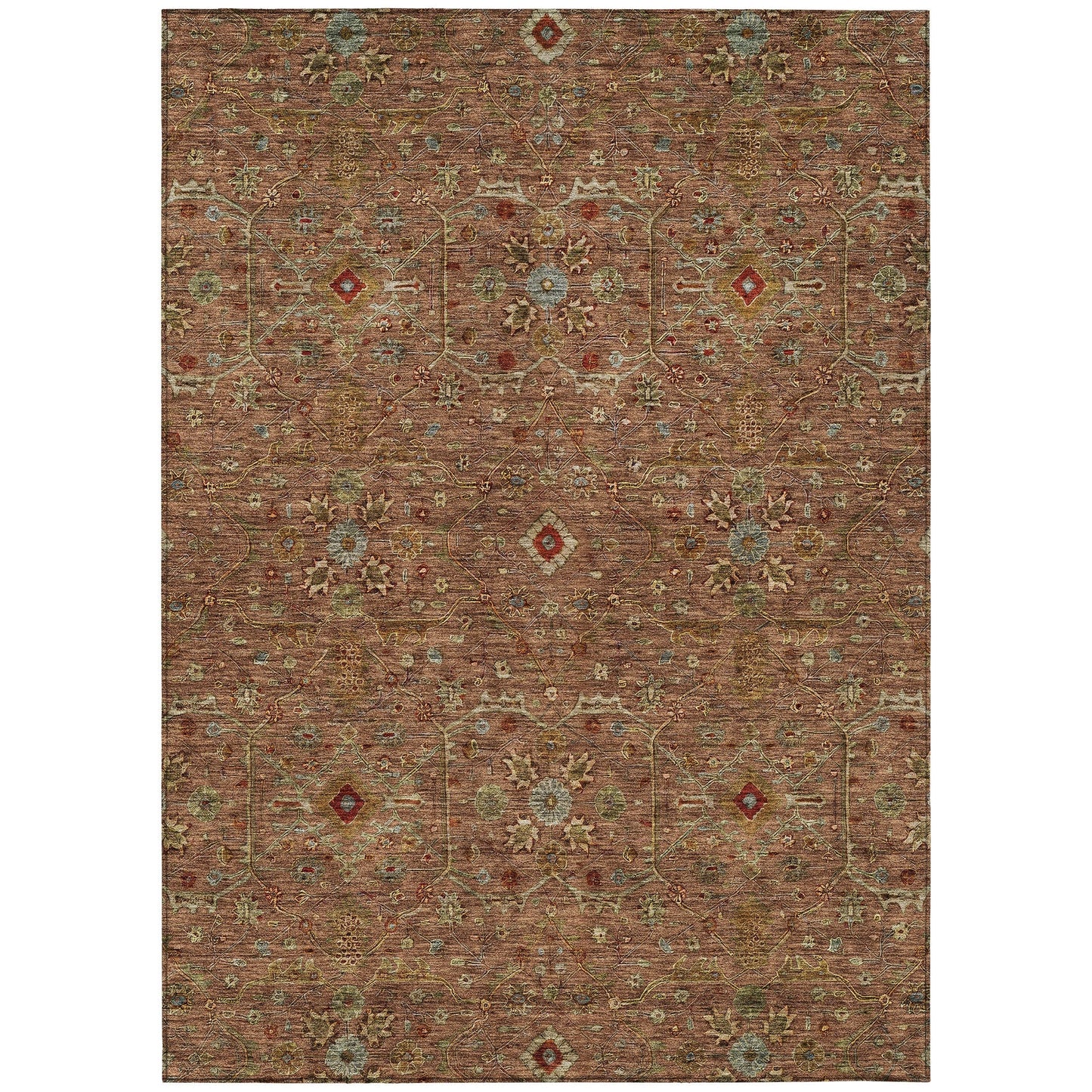 Machine Washable Indoor/ Outdoor Traditional Persian Chantille Rug