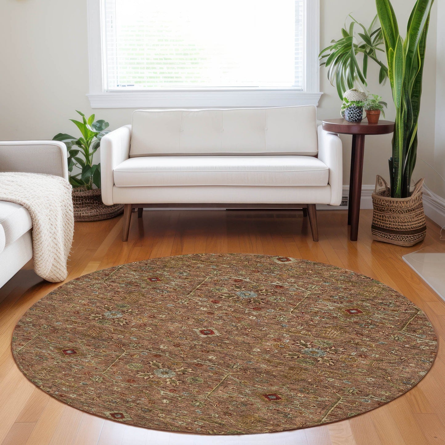 Machine Washable Indoor/ Outdoor Traditional Persian Chantille Rug