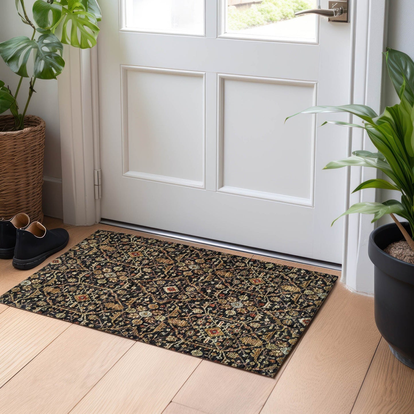 Machine Washable Indoor/ Outdoor Traditional Persian Chantille Rug