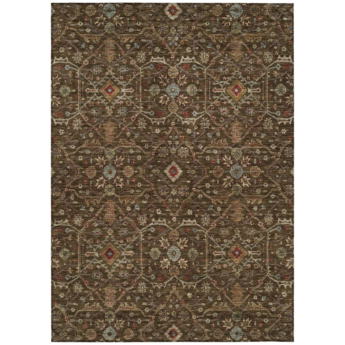 Machine Washable Indoor/ Outdoor Traditional Persian Chantille Rug