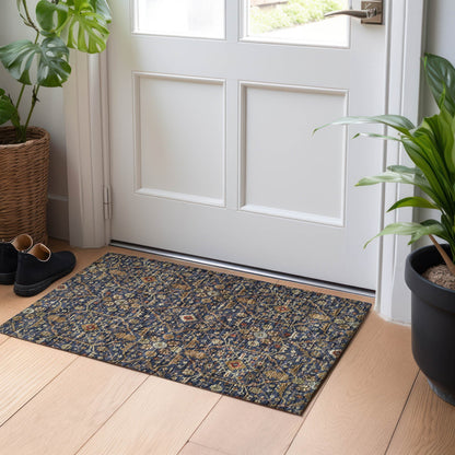 Machine Washable Indoor/ Outdoor Traditional Persian Chantille Rug