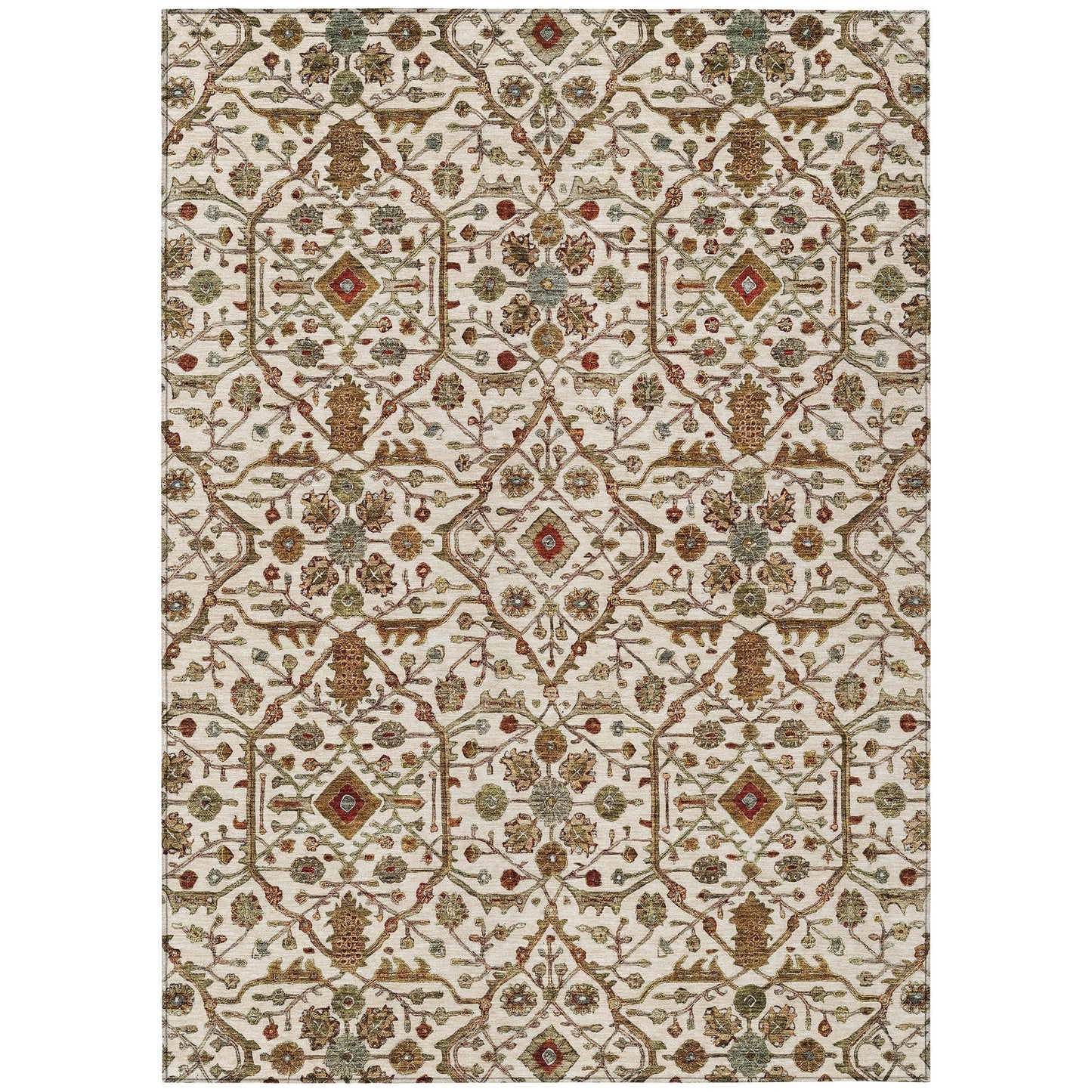 Machine Washable Indoor/ Outdoor Traditional Persian Chantille Rug