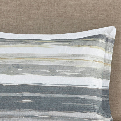 Madison Park Anchorage 8 Piece Printed Seersucker Comforter and Quilt Set Collection