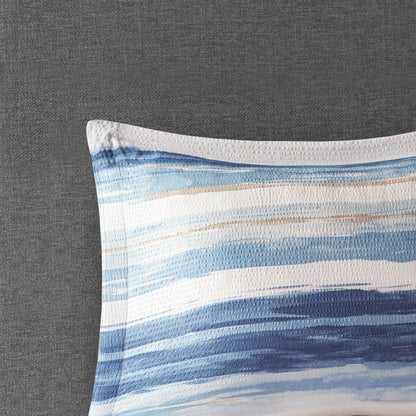 Madison Park Anchorage 8 Piece Printed Seersucker Comforter and Quilt Set Collection