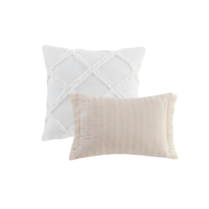 Madison Park Levi Blue/ Natural 5 Piece Jacquard Comforter Set