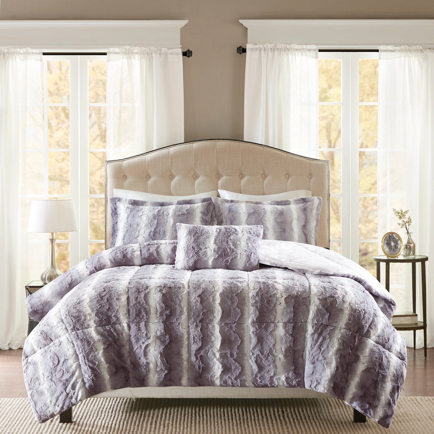 Madison Park Marselle Faux Fur Comforter Set