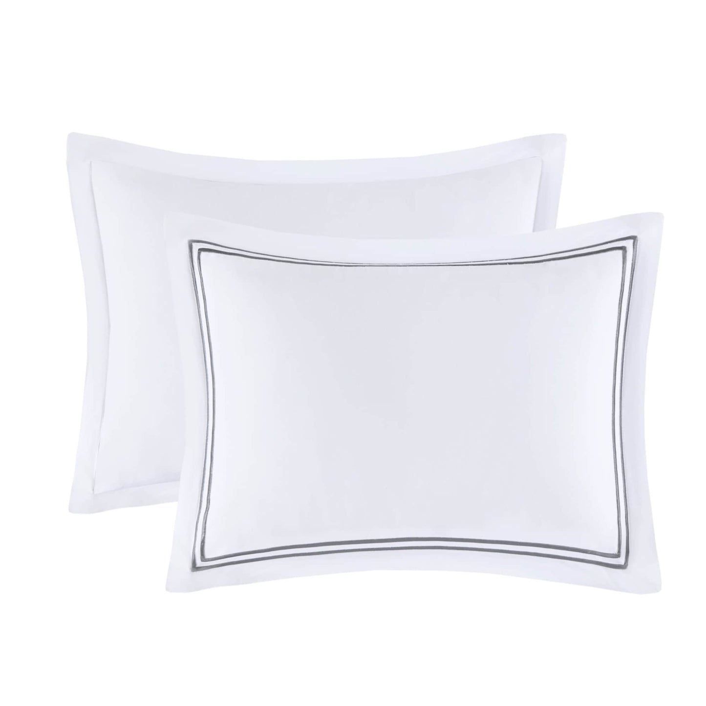 Ensemble de housse de couette brodée en satin de coton 100 % de la collection de luxe Madison Park Signature à 500 fils au pouce carré.