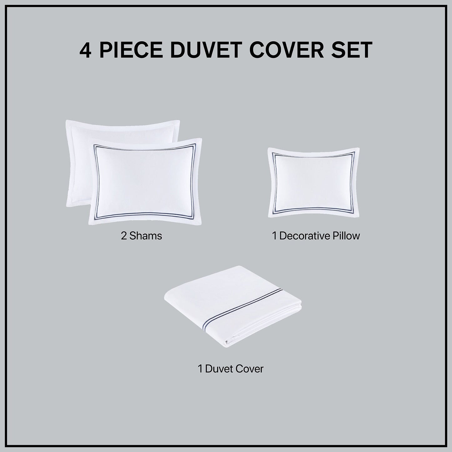 Ensemble de housse de couette brodée en satin de coton 100 % de la collection de luxe Madison Park Signature à 500 fils au pouce carré.