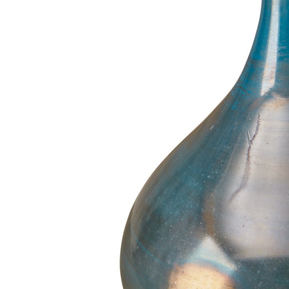 Vases décoratifs en verre Aurora de Madison Park Signature, bleu et bronze, ensemble de 3 pièces