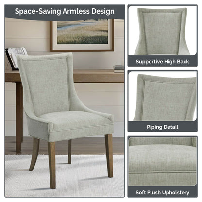 Madison Park Signature Ultra Fauteuils de salle à manger capitonnés avec pieds en bois (lot de 2) - N/A