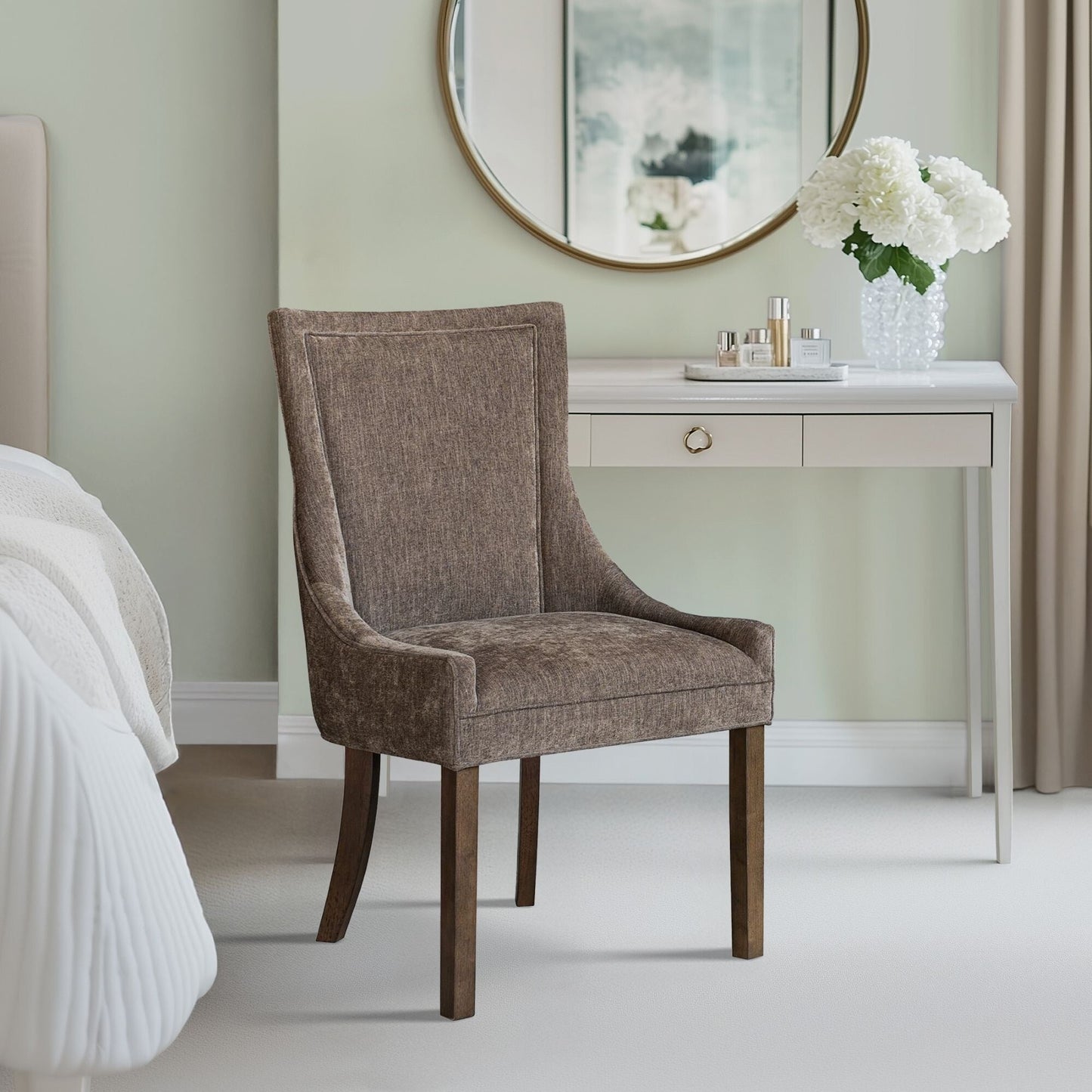 Madison Park Signature Ultra Fauteuils de salle à manger capitonnés avec pieds en bois (lot de 2) - N/A