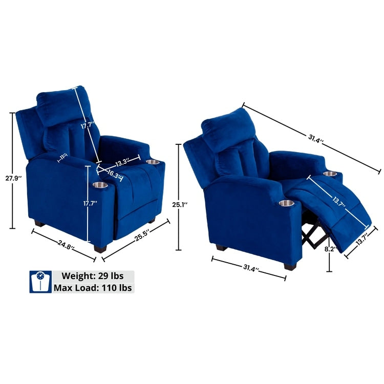 Magic Seats pour Super-héros et Princesses, Fauteuil Reclinable Super Deluxe pour Enfants avec Repose-Pieds, Repose-Tête et 2 Porte-Gobelets