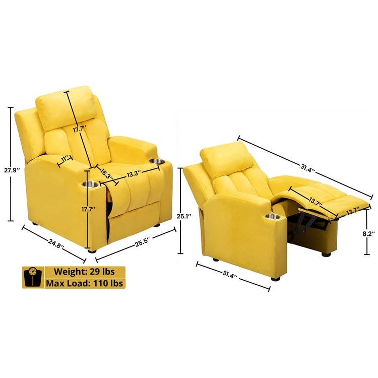 Magic Seats pour Super-héros et Princesses, Fauteuil Reclinable Super Deluxe pour Enfants avec Repose-Pieds, Repose-Tête et 2 Porte-Gobelets