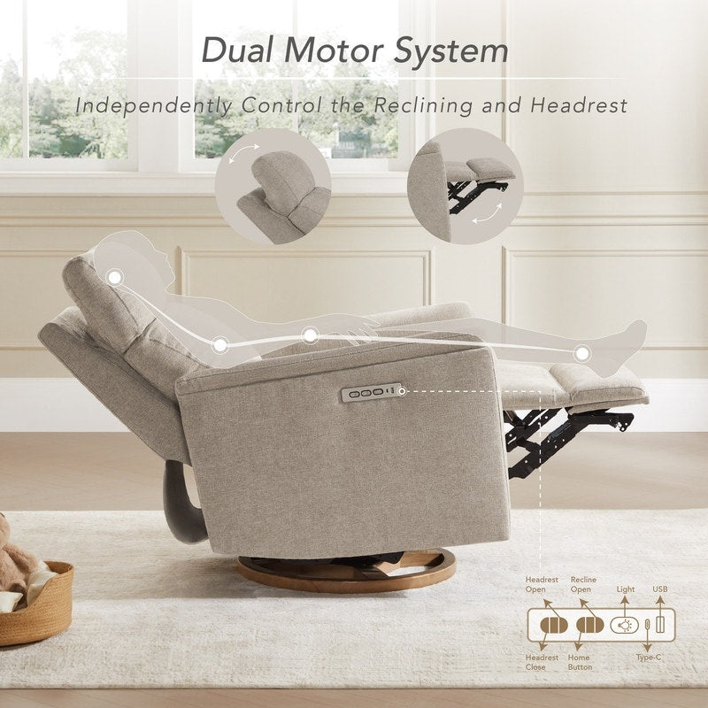 Fauteuil pivotant inclinable pour chambre d'enfant Maire Power avec veilleuse