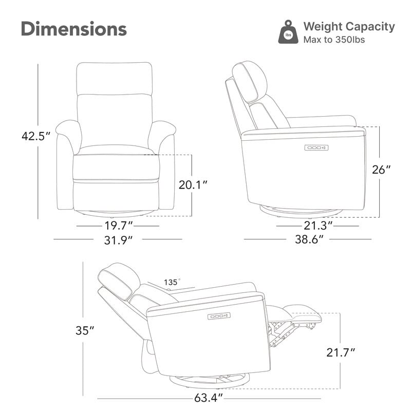 Fauteuil pivotant inclinable pour chambre d'enfant Maire Power avec veilleuse