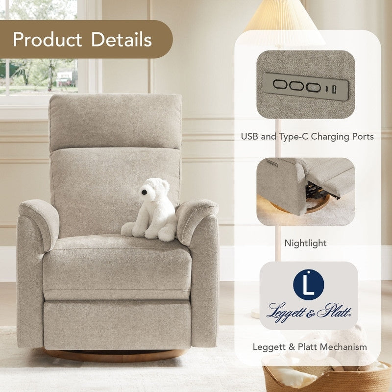 Fauteuil pivotant inclinable pour chambre d'enfant Maire Power avec veilleuse