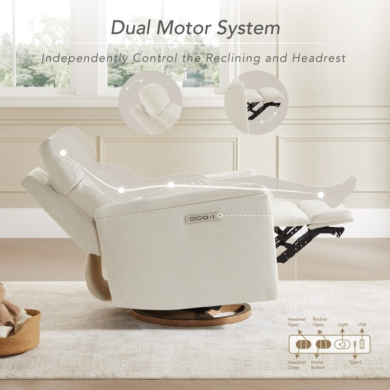 Fauteuil pivotant inclinable pour chambre d'enfant Maire Power avec veilleuse