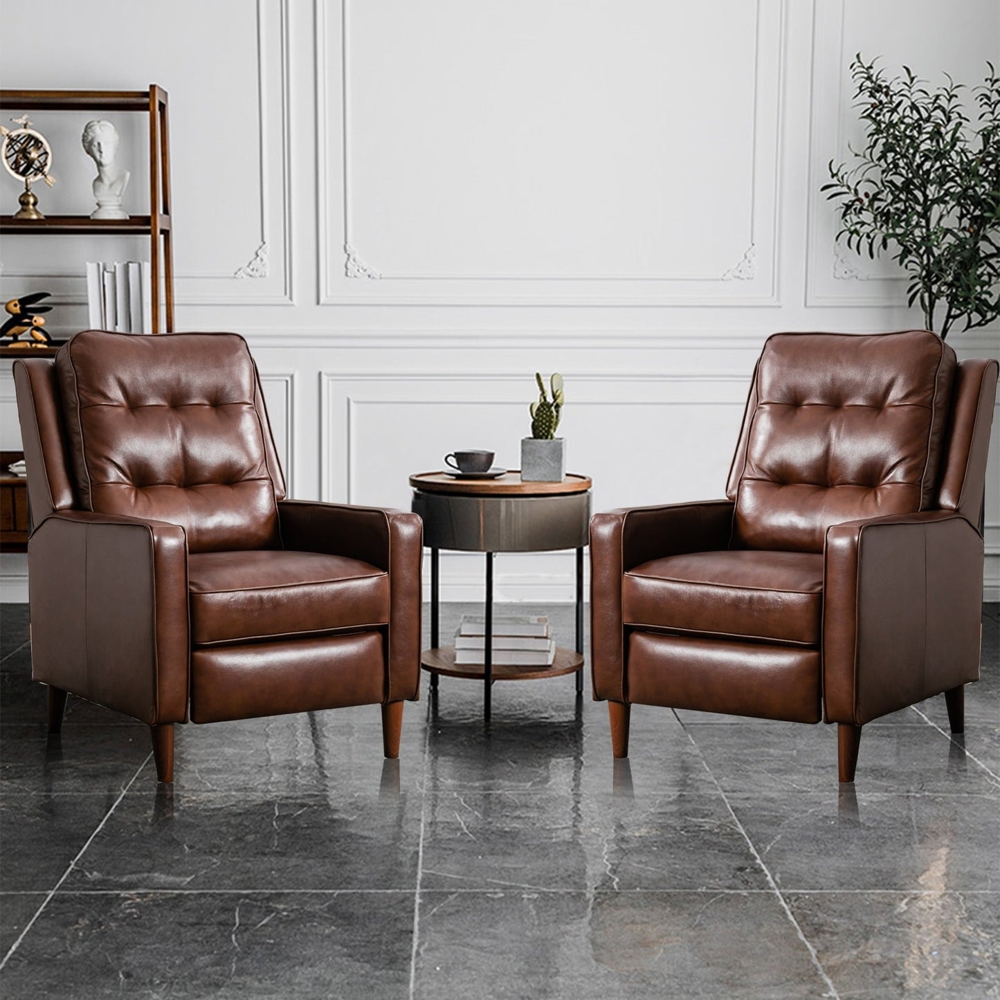 Fauteuil inclinable à bascule, fauteuil en tissu à bascule avec décorations à rivets, fauteuil d'appoint pour salon.