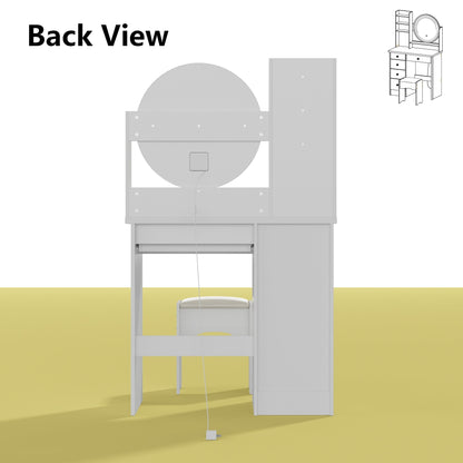 Ensemble de coiffeuse avec miroir à écran tactile et tabouret